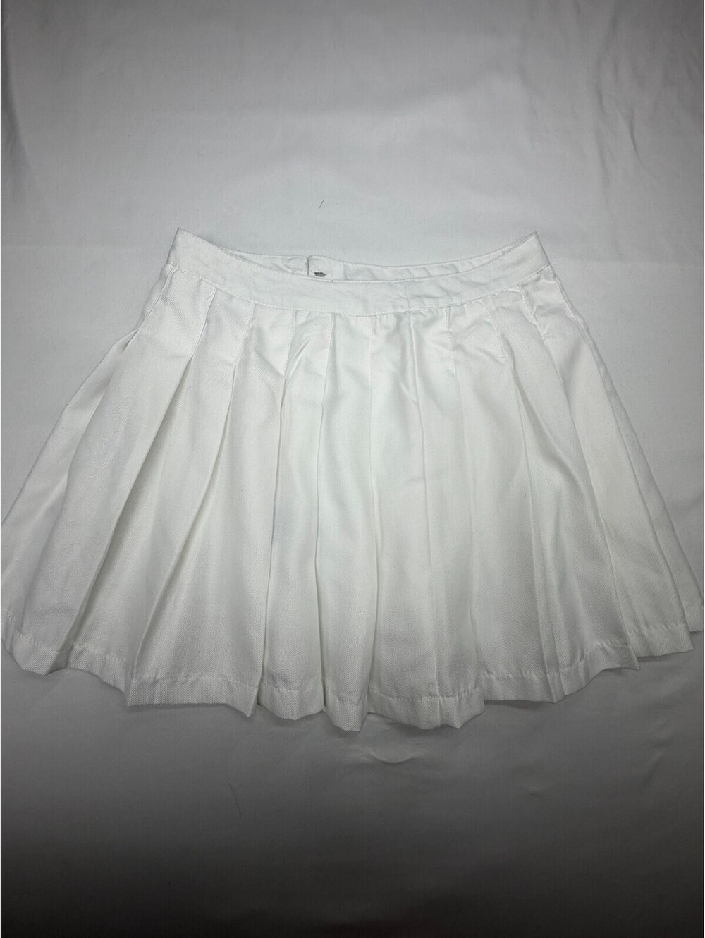 Faded Rose Women's Flare Skirt Pleated Solid Polyester Button Zip Size M White